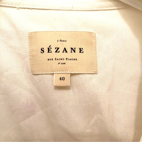 Sézane Tomboy Shirt Embroidered Red Hearts - Picture 7 of 12